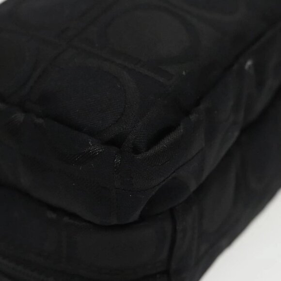 Salvatore Ferragamo Hand Bag Nylon Silver Black Auth am7194 - Picture 4 of 16